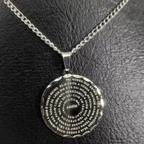 Colar Feminino Aço Inox Pingente Oração Pai Nosso