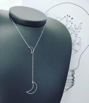 Colar Feminino Aço inoxidavel Gravada Lua