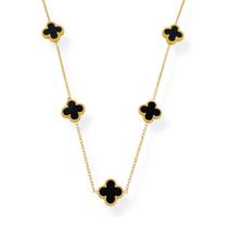 Colar Feminino Aço Inoxidável Inspiração Vg. Resinado Preto