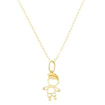 Colar Feminino Americana 40cm De Ouro 18k Com Pingente Filho Colar Feminino Americana 40cm De Ouro 18k Com Pingente Filho