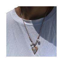 Colar Feminino Artesanal Com Pingente De Coração De Corda Trançada, Corrente De Suéter Da Moda, Joia