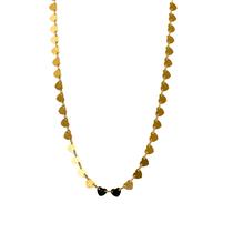Colar Feminino Banhado a Ouro 18K Semijoia Choker Corações 35 cm Ciela