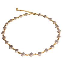 Colar Feminino Banhado a Ouro 18K Semijoia Trevie Perolado 35 cm Ciela