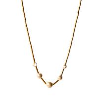 Colar Feminino Banhado a Ouro 18K Semijoia Tubinho Fosco e Pérolas 45 cm Ciela