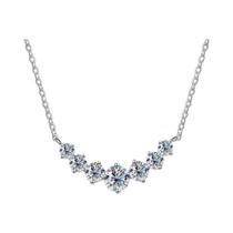 Colar Feminino Banhado a Ouro Branco Com Moissanite Joia Fina Para Casamento Em Prata Esterlina 925 Colar Feminino Banhado a Ouro Branco Com Moissanite Joia Fina Para Casamento Em Prata Esterlina 925