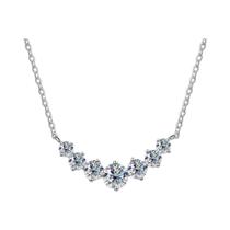 Colar Feminino Banhado a Ouro Branco Com Moissanite Joia Fina Para Casamento Prata Esterlina 925 Colar Feminino Banhado a Ouro Branco Com Moissanite Joia Fina Para Casamento Prata Esterlina 925