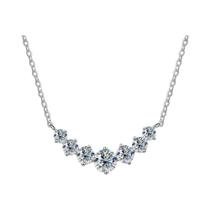 Colar Feminino Banhado a Ouro Branco Com Moissanite Joia Fina Para Casamento Prata Esterlina 925