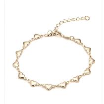 Colar Feminino Banhado Dourado Em Aço Inoxidável Corações