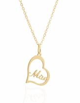 Colar Feminino Banhado Ouro 18K Coração de Mãe Presente Semijoia Colar Feminino Banhado Ouro 18K Coração de Mãe Presente Semijoia