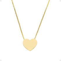 Colar feminino banhado ouro dourado aço + pingente coração delicado presente qualidade premium moda