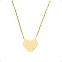 Colar Feminino Banhado Ouro Dourado Aço + Pingente Coração