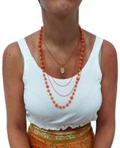 Colar Feminino Bijuteria com 4 Correntes em Miçanga com Pingente Cores - Sarat Moda Indiana Colar Feminino Bijuteria com 4 Correntes em Miçanga com Pingente Cores - Sarat Moda Indiana