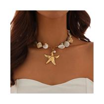 Colar Feminino Boêmio Com Pingente De Concha E Estrela-do-mar Com Contas IngeSight Clássico Choker Colar Feminino Boêmio Com Pingente De Concha E Estrela-do-mar Com Contas IngeSight Clássico Choker