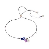 Colar Feminino Boêmio Multicolorido Com Pingente De Peixe Em Cerâmica, Cordão Ajustável Para Férias