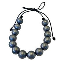 Colar Feminino Bolas Grafite Ajustável