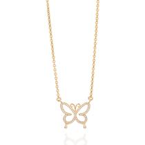 Colar Feminino Borboleta Com Zircônias Rommanel Banhado Ouro 18k Colar Feminino Borboleta Com Zircônias Rommanel Banhado Ouro 18k