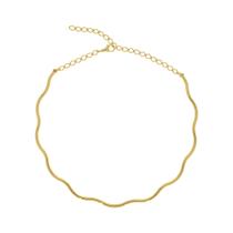 Colar Feminino Choker Aro Ondulado Dourado Dourado Colar Feminino Choker Aro Ondulado Dourado Dourado