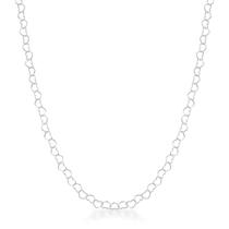 Colar feminino choker com Corações vazados 45cm Prata 925