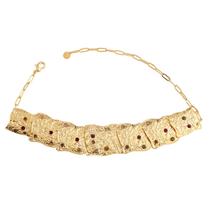 Colar Feminino Choker Dourado Maxi Queen Electra