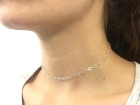 Colar Feminino Choker Prata 925 Coração Colar Feminino Choker Prata 925 Coração