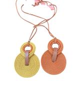 Colar feminino com brinco em corda estilo mandala maxi round