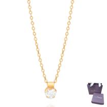 Colar Feminino Com Pingente Coração 532428 Rommanel Banhado Ouro 18k Lindo Delicado