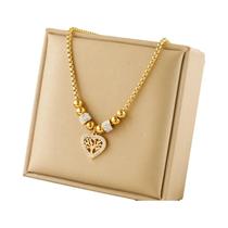 Colar Feminino Com Pingente De Árvore Em Forma De Coração Em Aço Inoxidável 316L, Joia De Moda Com