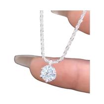 Colar Feminino Com Pingente De Diamante Moissanite Em Prata Esterlina 925, Joias De Luxo Brilhantes