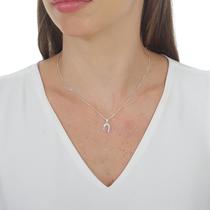 Colar Feminino com Pingente de Ferradura Gargantilha Prata