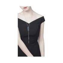 Colar Feminino com Pingente de Flor - Corrente Longa tipo Cobra - Acessório de Inverno