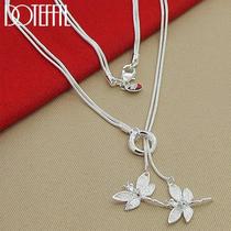 Colar Feminino Com Pingente De Libélula Em Prata Esterlina 925, Corrente De Cobra, Joia Para