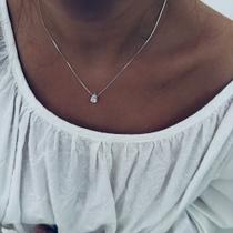Colar Feminino com Pingente Gota em Prata 925 Colar Feminino com Pingente Gota em Prata 925