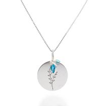 Colar feminino com pingente medalhinha - prata 925