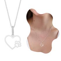 Colar feminino com pingente patinha prata 925 legítima Colar feminino com pingente patinha prata 925 legítima
