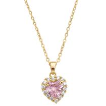 Colar Feminino Coração Candy Zircônia Banhado Ouro Presente Colar Feminino Coração Candy Zircônia Banhado Ouro Presente