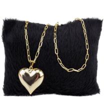 Colar Feminino Coração Dourado Casual