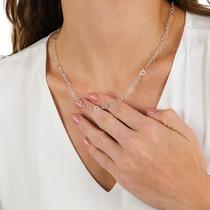 Colar Feminino Coração Entrelaçado Gargantilha Prata 990
