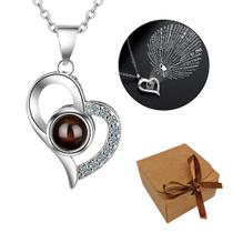 Colar Feminino Coração Eu Te Amo Em 100 Idiomas Com Caixinha Colar Feminino Coração Eu Te Amo Em 100 Idiomas Com Caixinha