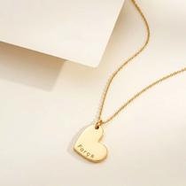Colar Feminino Coração Força Dourado Folheado Ouro 18k Semijoia Delicada Presente Colar Feminino Coração Força Dourado Folheado Ouro 18k Semijoia Delicada Presente