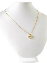 Colar Feminino Coração Vado Banhado Ouro - 50cm