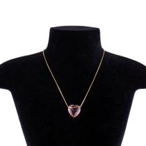 Colar feminino coração zirconia moda luxo