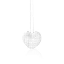 Colar Feminino Cordão Pingente Coração Cravejado Prata 925 70cm