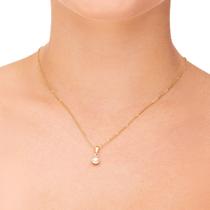 Colar Feminino Corrente Elo Português Pérola Redonda Banhado a Ouro 18K Colar Feminino Corrente Elo Português Pérola Redonda Banhado a Ouro 18K