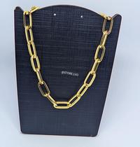 Colar Feminino Corrente Elos grande retangular Folheado Ouro Dourado e Prata Gargantilha Luxo tendência Moda Colar Feminino Corrente Elos grande retangular Folheado Ouro Dourado e Prata Gargantilha Luxo tendência Moda