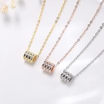 Colar feminino corrente gargantilha pingente jóias meninas presente s925 cilindro de prata esterlina personalidade simples Colar feminino corrente gargantilha pingente jóias meninas presente s925 cilindro de prata esterlina personalidade simples