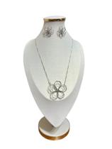 Colar feminino corrente prata elegante casual brinco