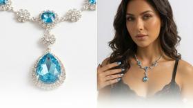 Colar Feminino Cristal Azul Gota Strass Banhado Vintage Acessórios Femininos Festa Luxo Palaciano Colar Feminino Cristal Azul Gota Strass Banhado Vintage Acessórios Femininos Festa Luxo Palaciano