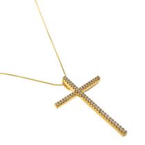 Colar Feminino Cruz Corrente Crucifixo Banhado A Ouro 18k - Divinário