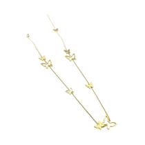 Colar Feminino De Aço Inoxidável Banhado a Ouro 18K Com Pingentes Vazados Quadrados, Redondos,