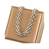 Colar Feminino De Aço Inoxidável Branco Com Corrente Joia Da Moda À Prova d'Água Para Festas E